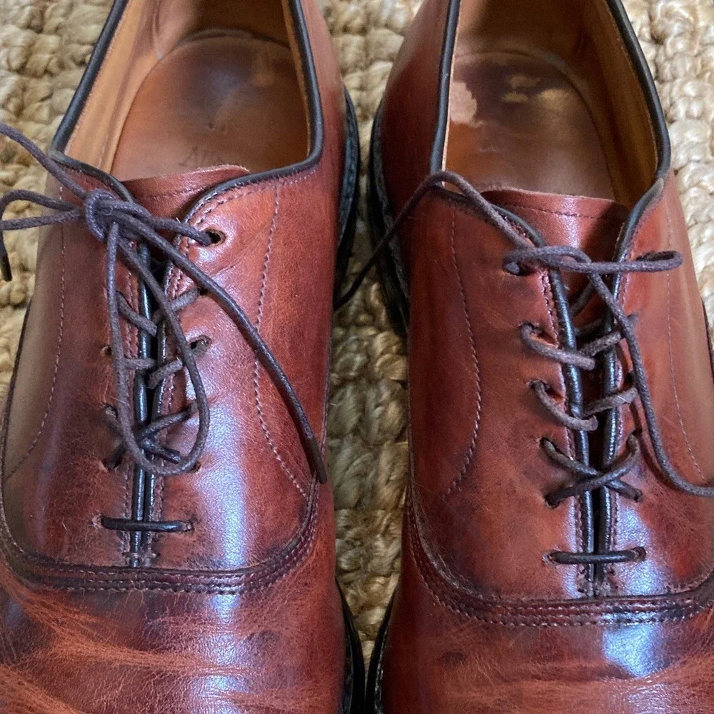 Allen‎ Edmunds Mens Brown Park Avenue Oxford Shoe Size 11C Cap Toe Lace Up